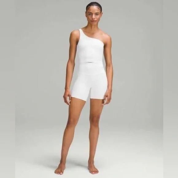 Lululemon Ribbed Nulu Asymmetrical Yoga Tank Top in White Size 2 - Picture 10 of 12